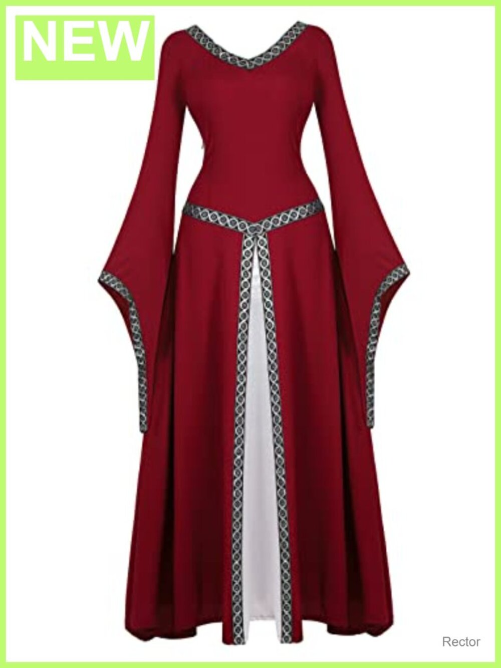 Womens Renaissance Costume Medieval Long Dress Lace Up Back